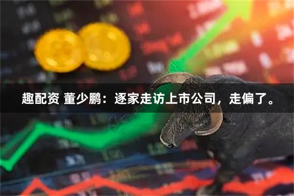 趣配资 董少鹏：逐家走访上市公司，走偏了。