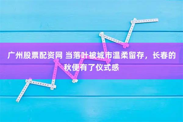 广州股票配资网 当落叶被城市温柔留存,长春的秋便有了仪式感